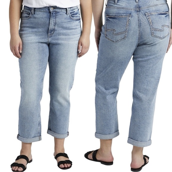 Silver Jeans Denim - NWT SILVER Jeans 90's Universal Fit High Rise Crop Jean Size 24W